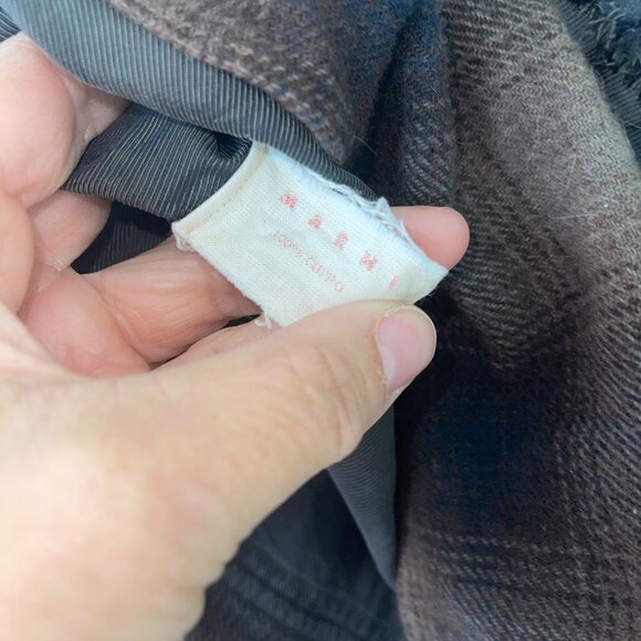 Marni Womens Top Size Small Cropped Bell Sleeve Flannel Ruffle Black Brown Plaid - Picture 10 of 15